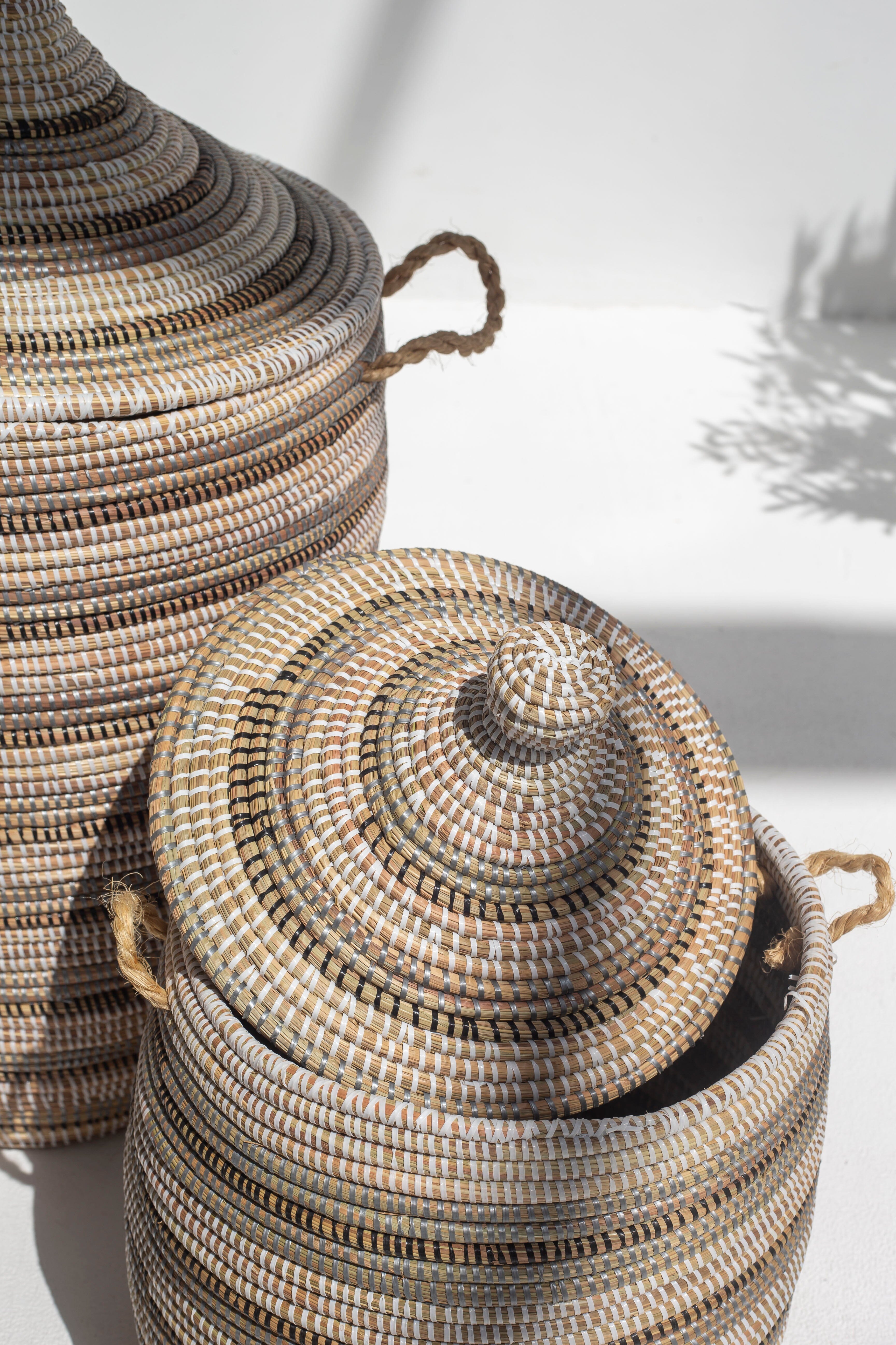 Handmade Gradient Neutral Classic Basket (3 Sizes) BASKET