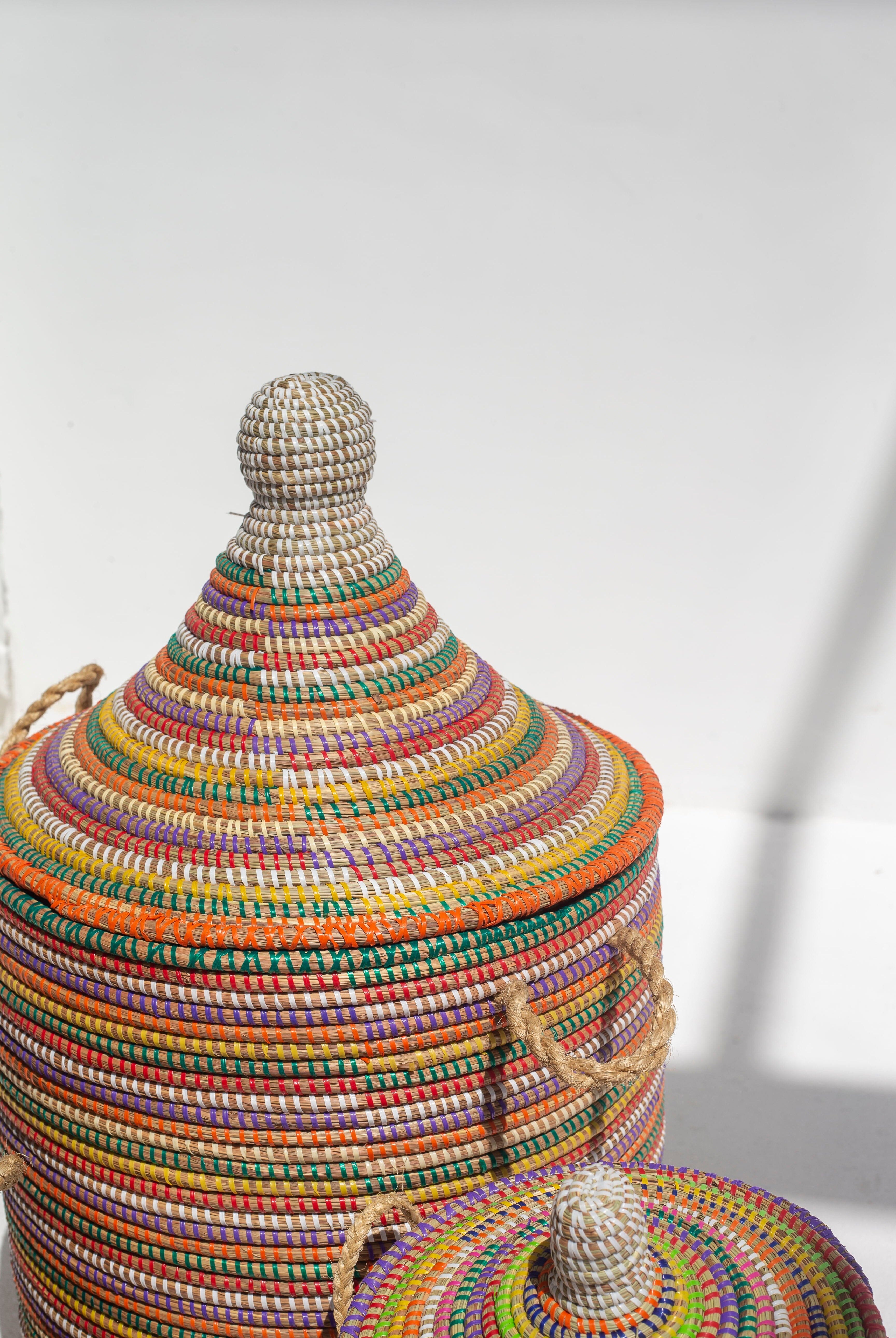 Handmade Circular Multi-Color Classic Basket (3 Sizes) BASKET