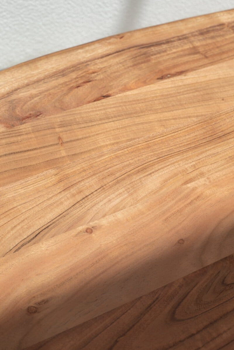 Helia Dark Acacia Coffee Table with Hairpin Legs