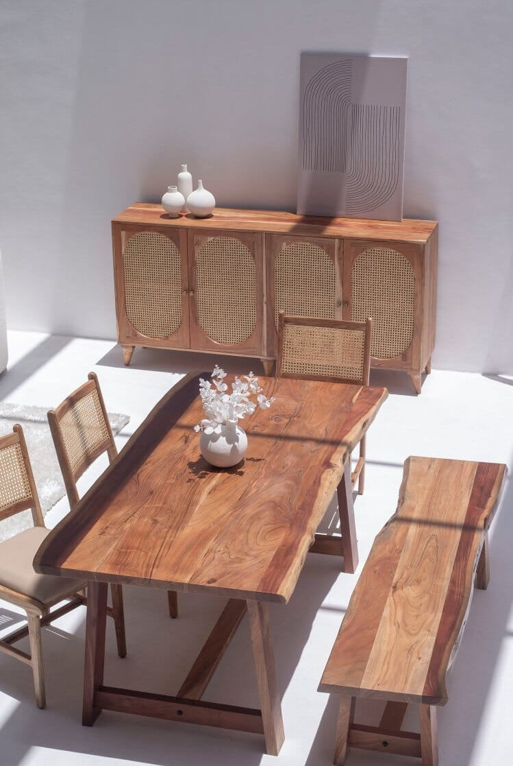 Naevia Rattan Doors Acacia Wood Sideboard