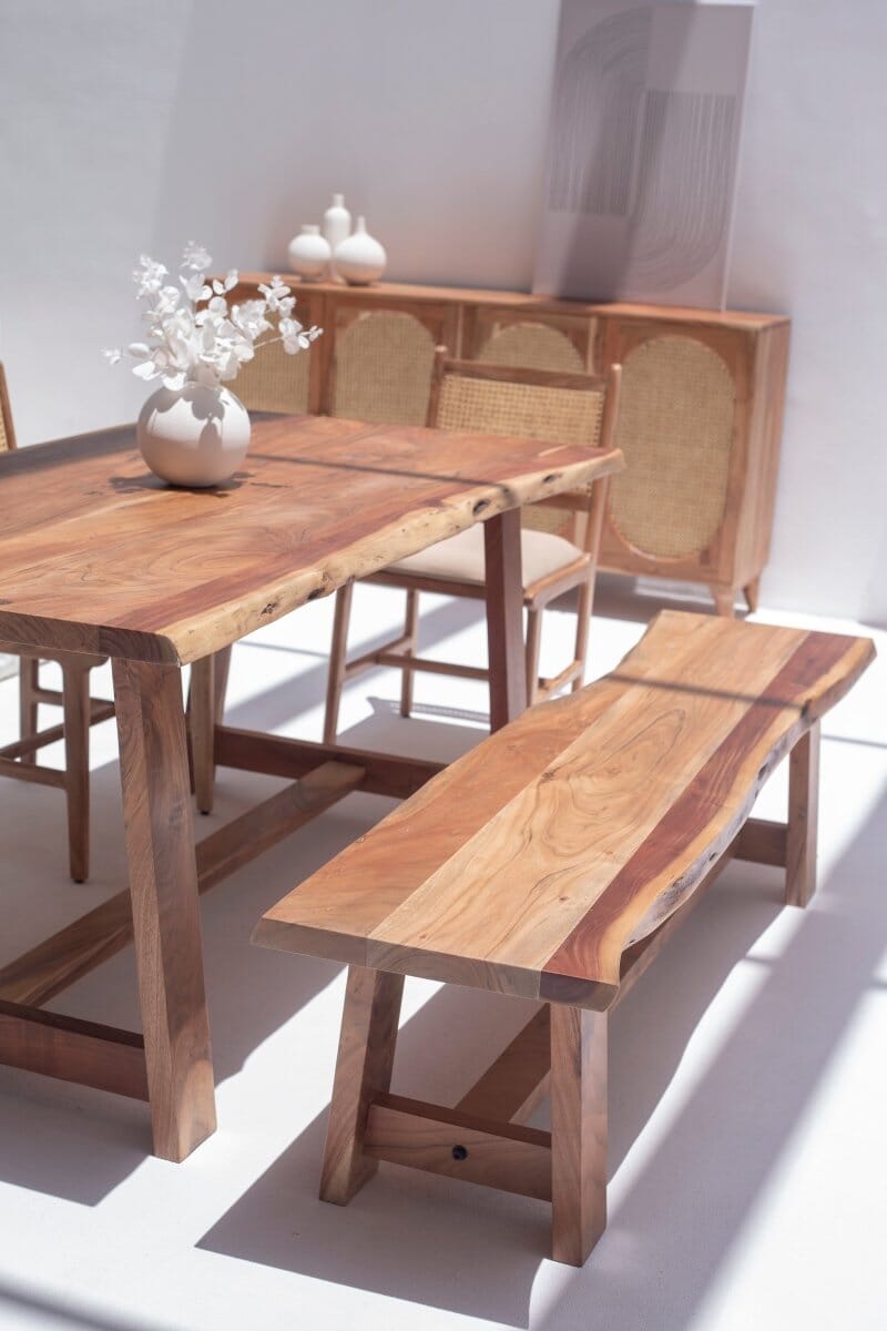 Paulina Dark Acacia Wooden Bench (5 Sizes)