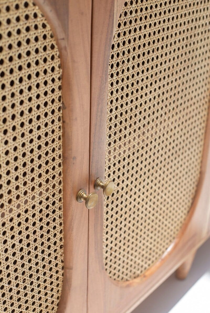 Naevia Rattan Doors Acacia Wood Sideboard
