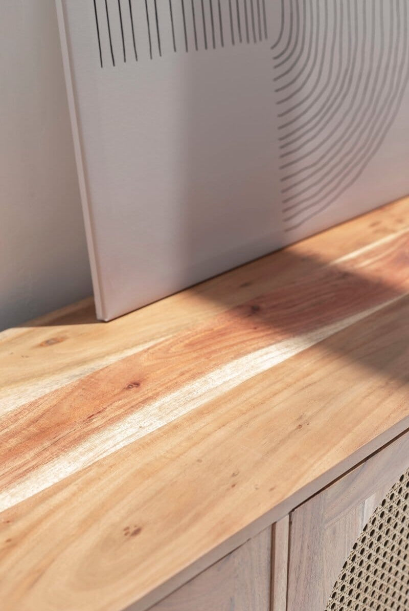 Naevia Rattan Doors Acacia Wood Sideboard