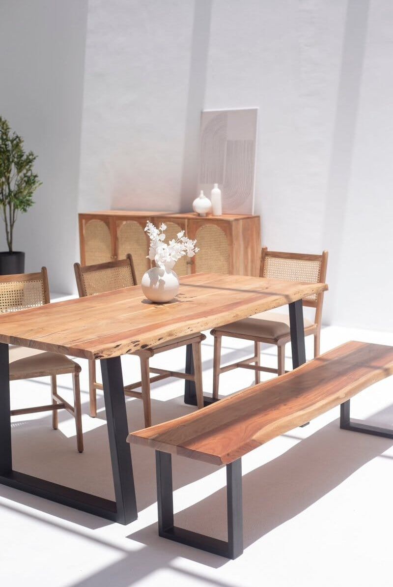 Theresa Dark Acacia Wooden Bench (5 Sizes)