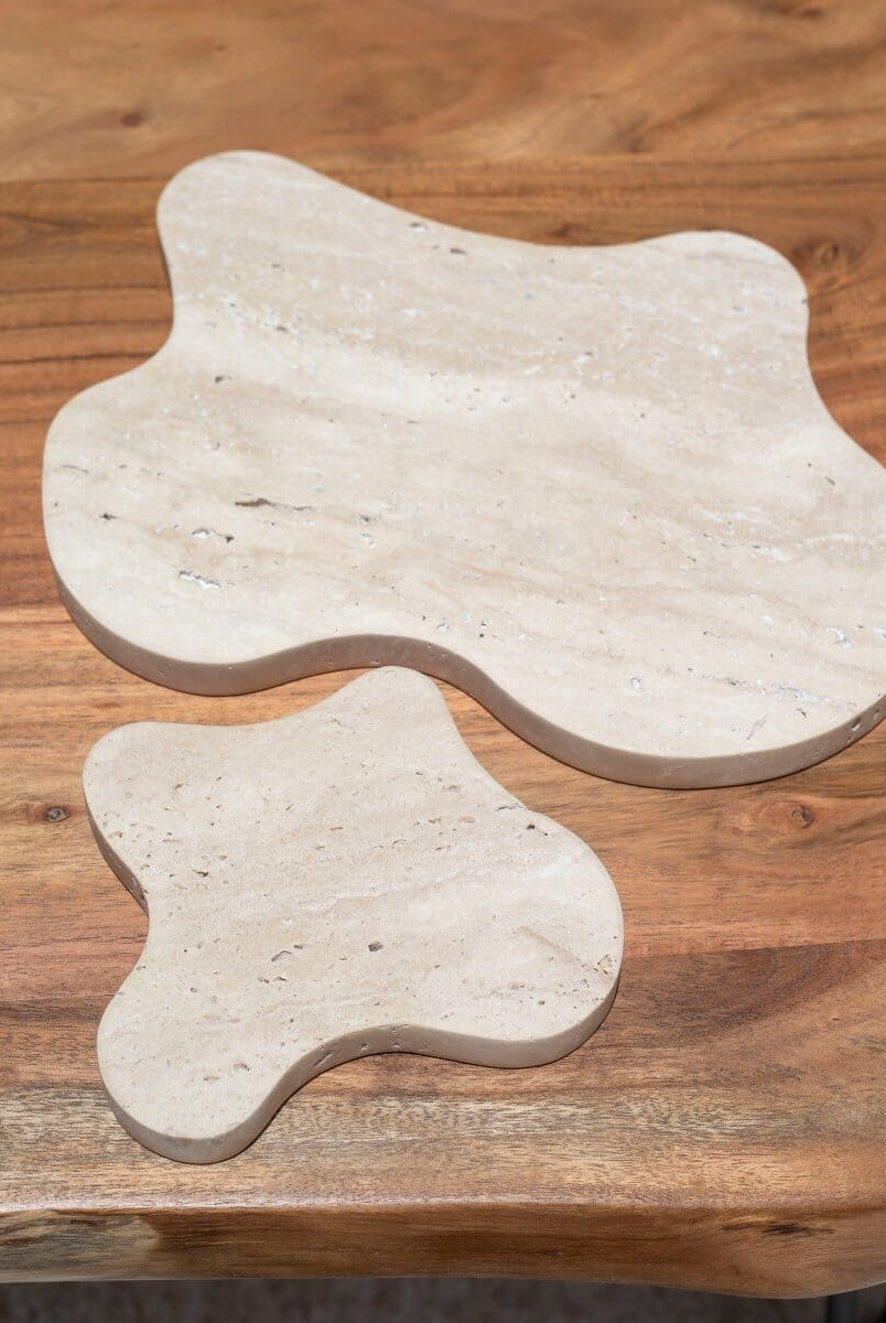Beige Irregular Travertine Tray (2 Sizes)