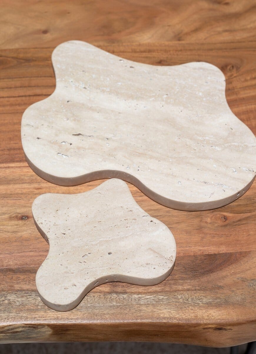 Beige Irregular Travertine Tray (2 Sizes)