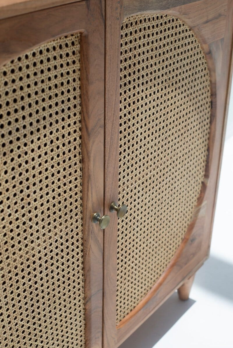 Viviana Rattan Doors Acacia Wood Sideboard & Buffet/Cabinet