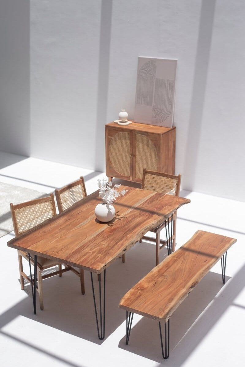 Viviana Rattan Doors Acacia Wood Sideboard & Buffet/Cabinet