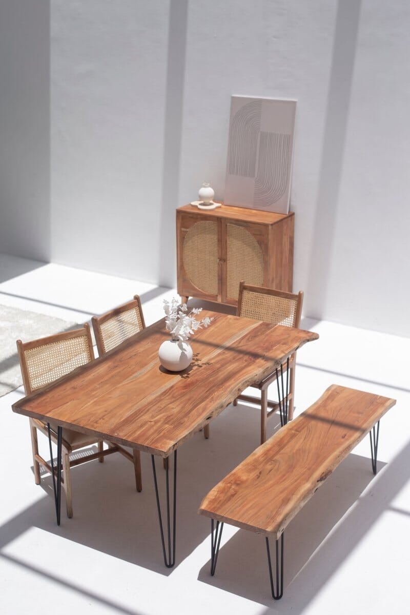 Viviana Rattan Doors Acacia Wood Sideboard & Buffet/Cabinet