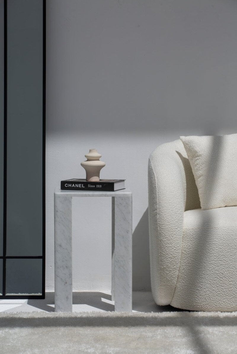 Ourania Bianco Carrara C Marble Side Table (2 Sizes)