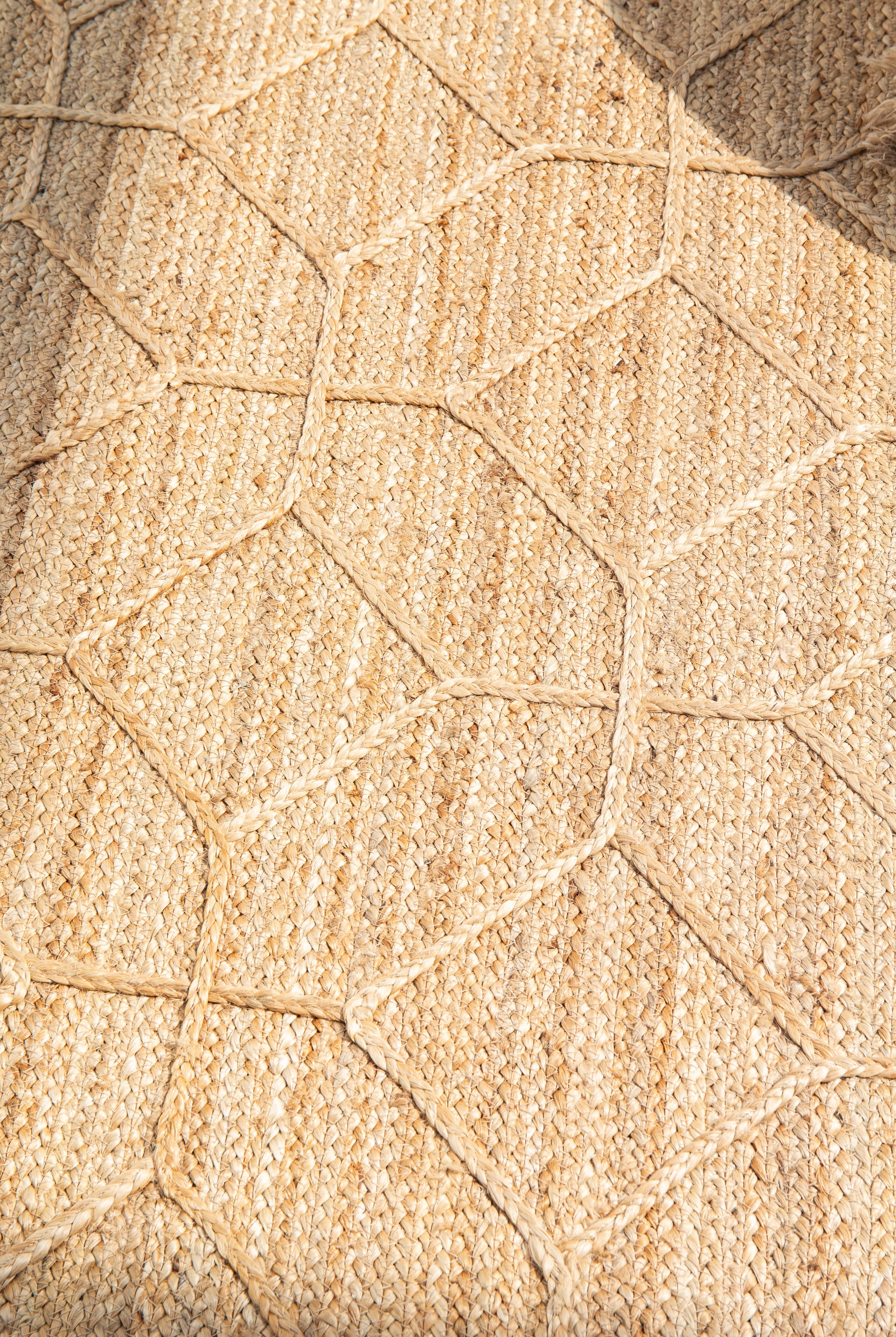 Embossed Natural - Braided Jute Hallway Rug (80x200 CM)