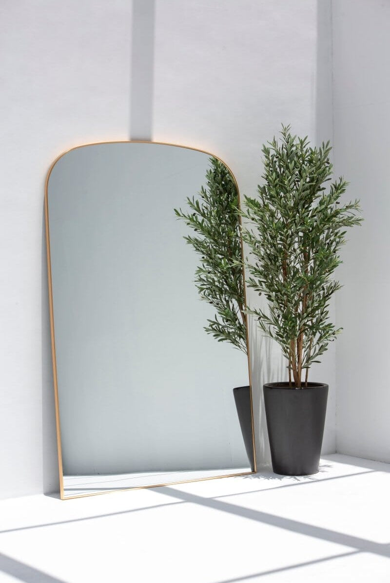 Stella Gold Flat Arch Mirror (2 Sizes) Mirrors Homekode