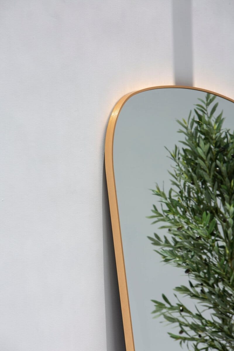 Stella Gold Flat Arch Mirror (2 Sizes) Mirrors Homekode