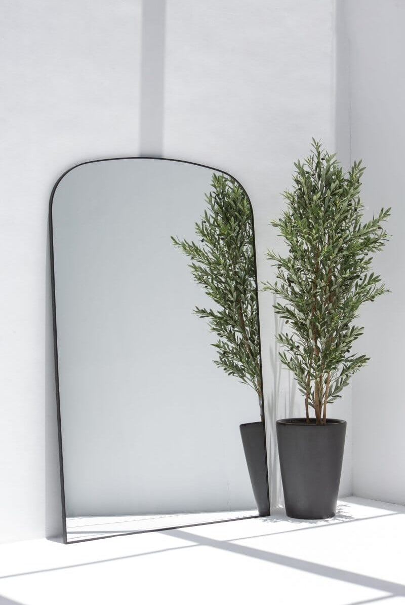 Stella Black Flat Arch Mirror (2 Sizes) Mirrors Homekode