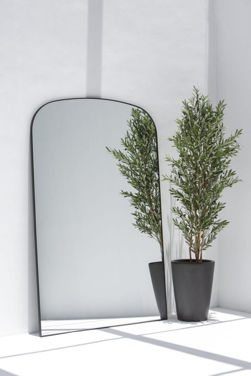 Stella Black Flat Arch Mirror (2 Sizes) Mirrors Homekode