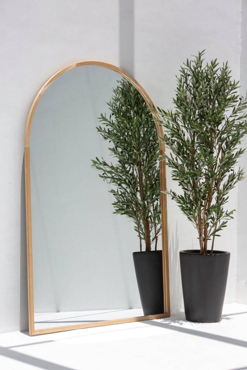 Eleanor Light Wood Arch Mirror (210x140CM)