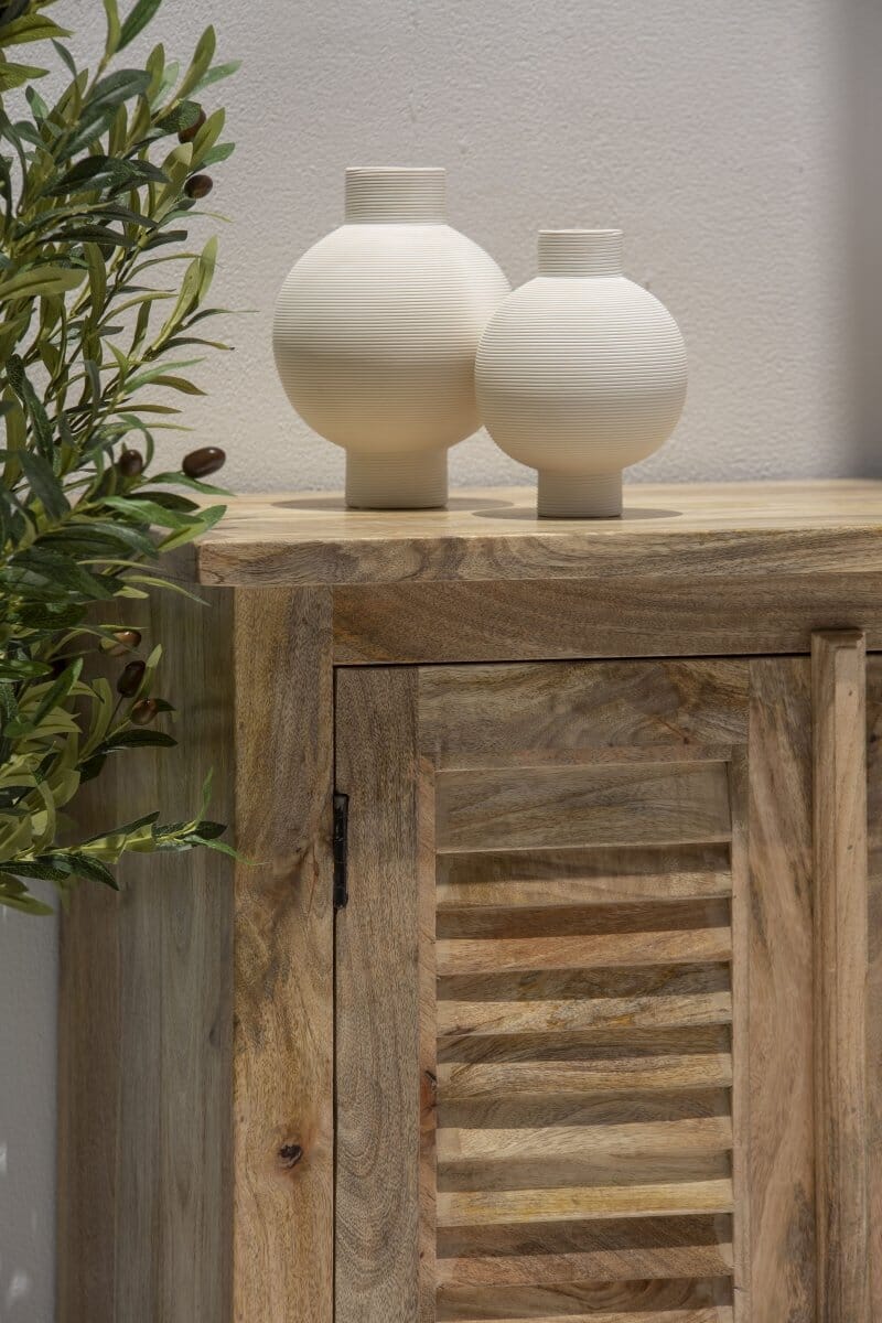 Marcella Rustic Mango Wood Slatted Cabinet (3 Sizes)