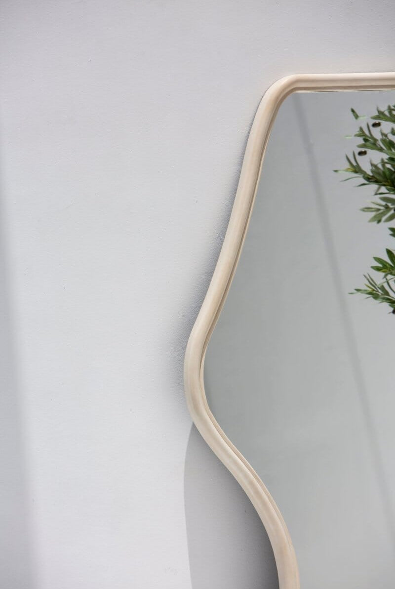 Mirage Curvy Wooden Fr Mirror Homekode