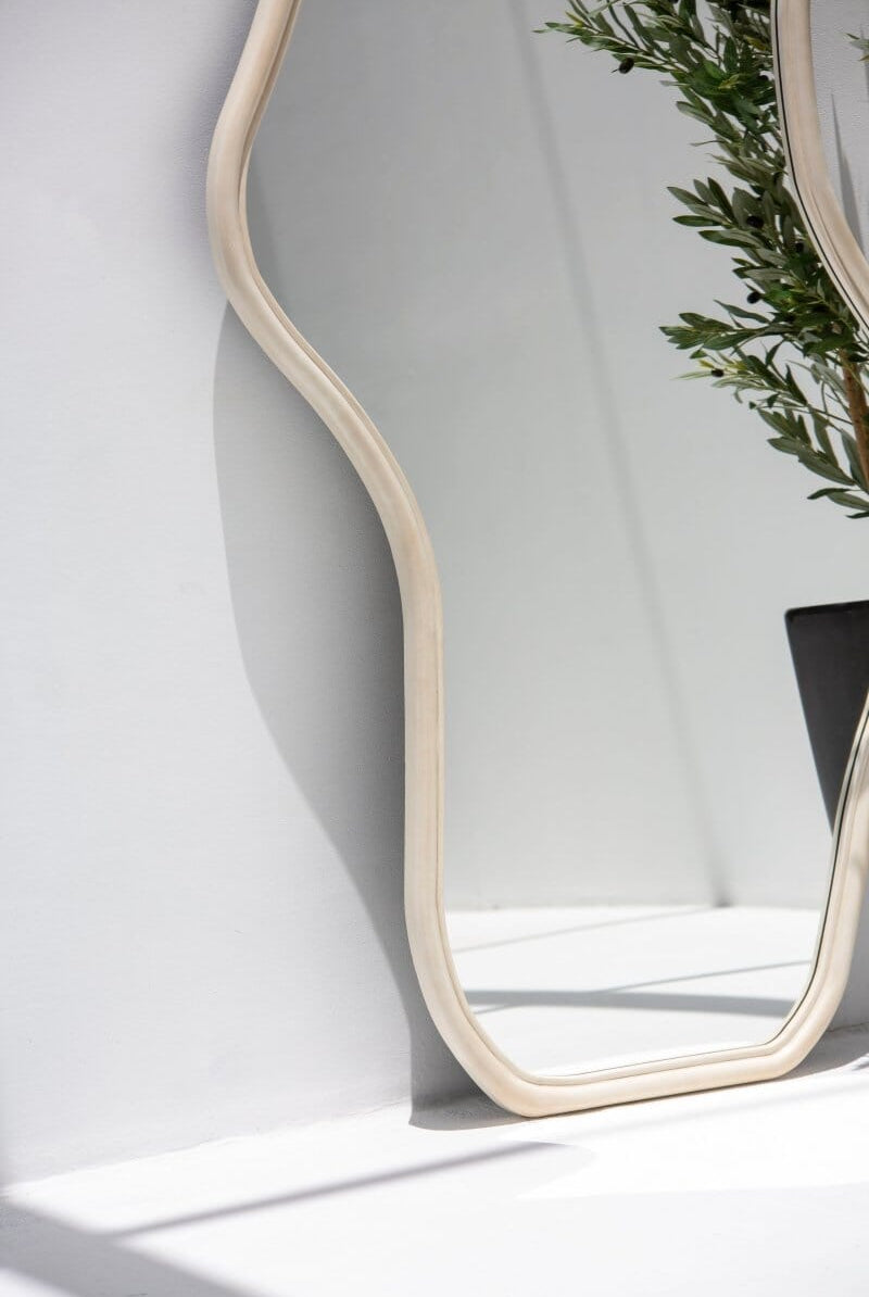 Mirage Curvy Wooden Fr Mirror Homekode
