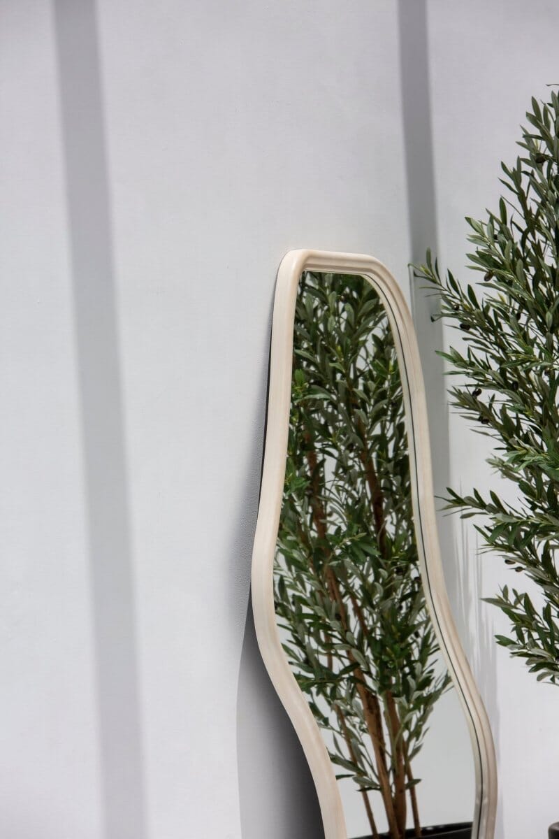 Mirage Curvy Wooden Fr Mirror Homekode