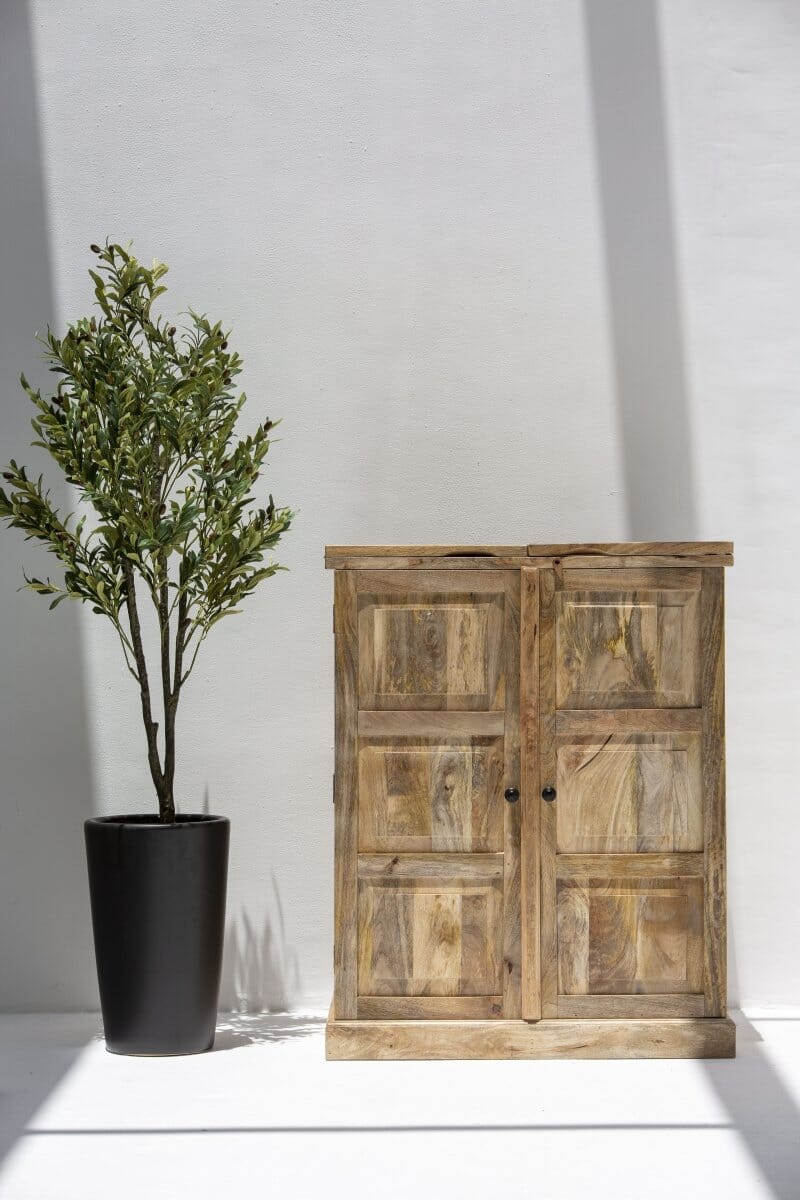 Mimosa Expand-A-Bar Mango Wood Bar Cabinet
