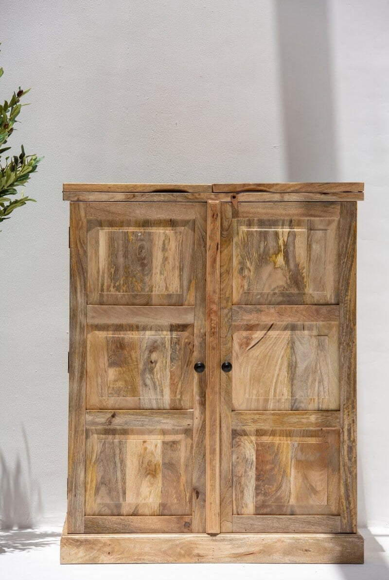 Mimosa Expand-A-Bar Mango Wood Bar Cabinet