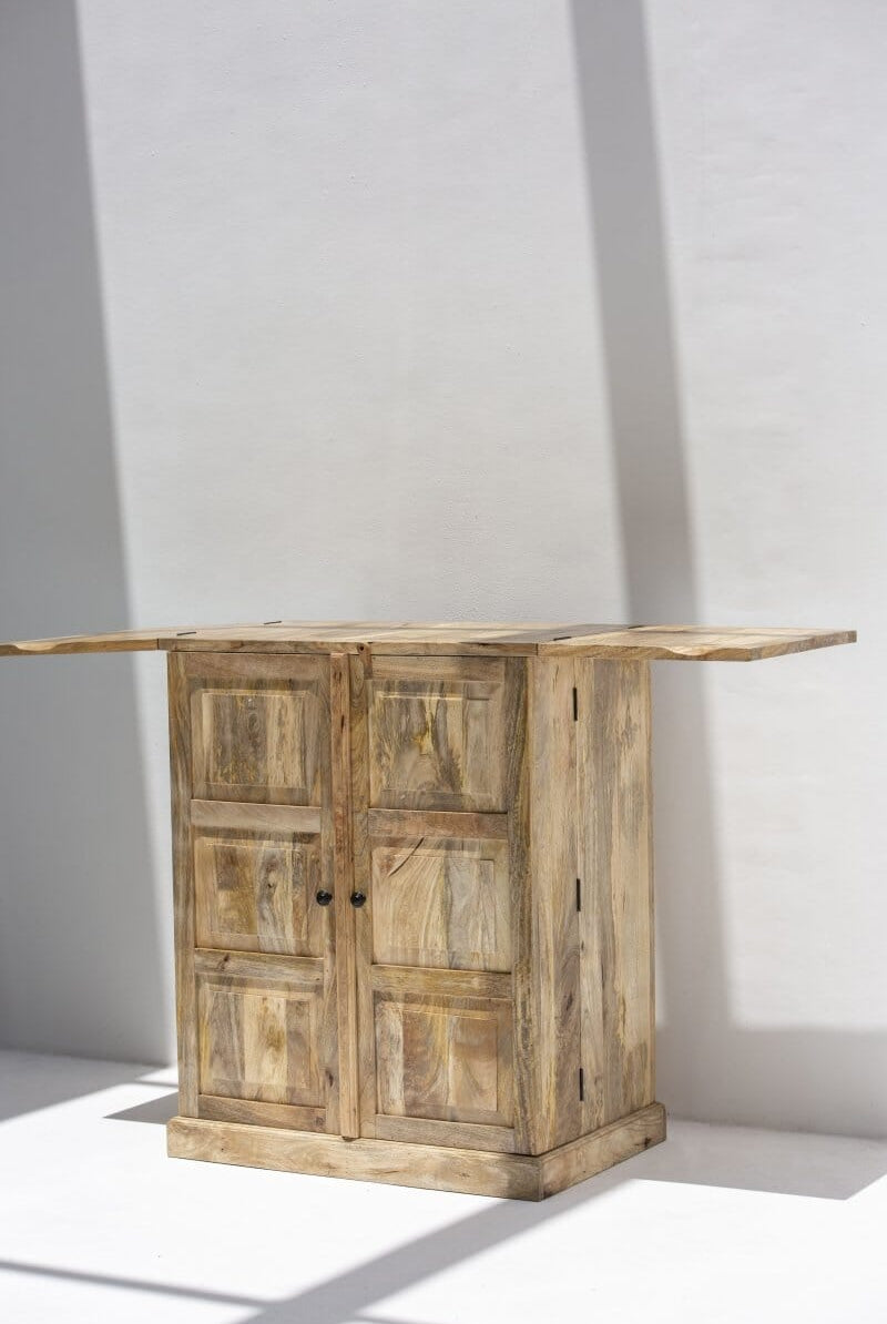 Mimosa Expand-A-Bar Mango Wood Bar Cabinet