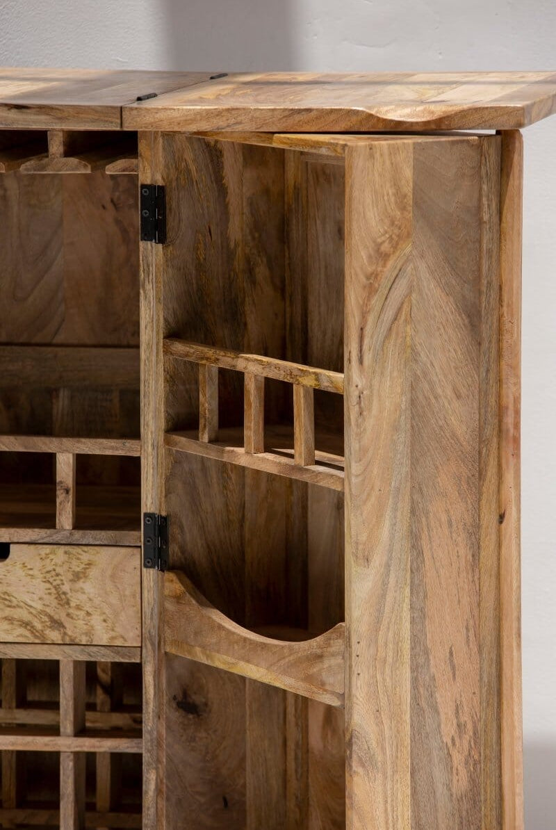 Mimosa Expand-A-Bar Mango Wood Bar Cabinet