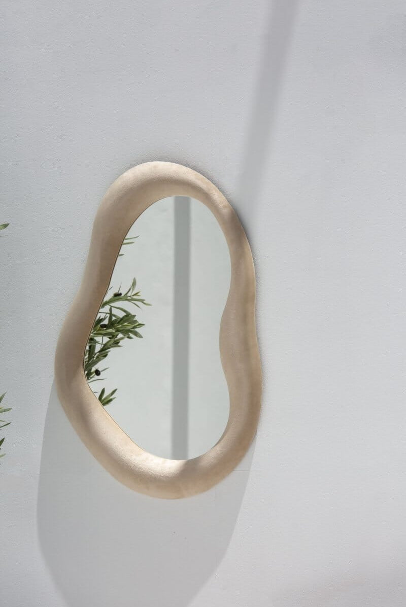 Faye Flannelette Frame Irregular Wall Mirror