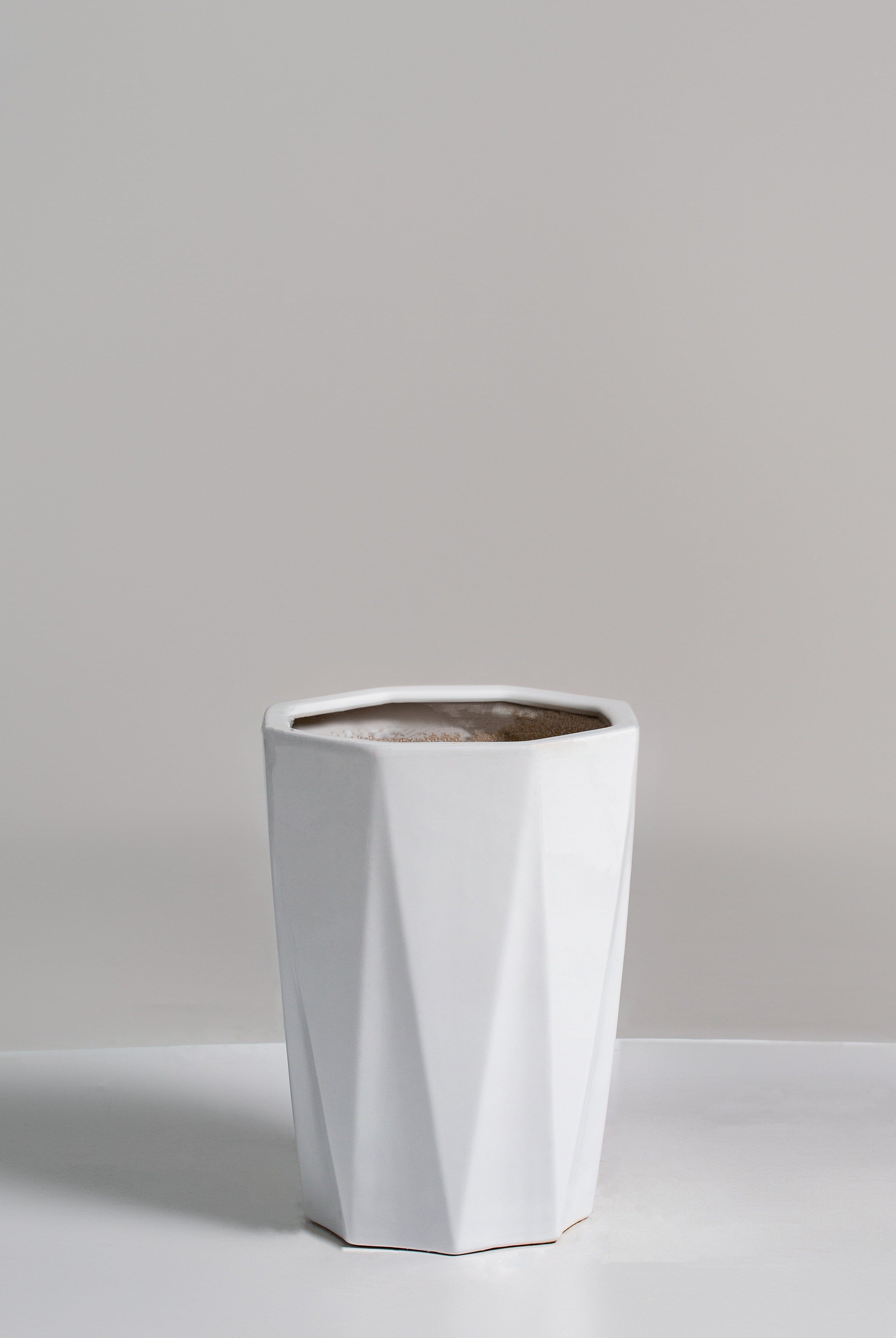 White Geometric Plant Pot (3 Sizes)