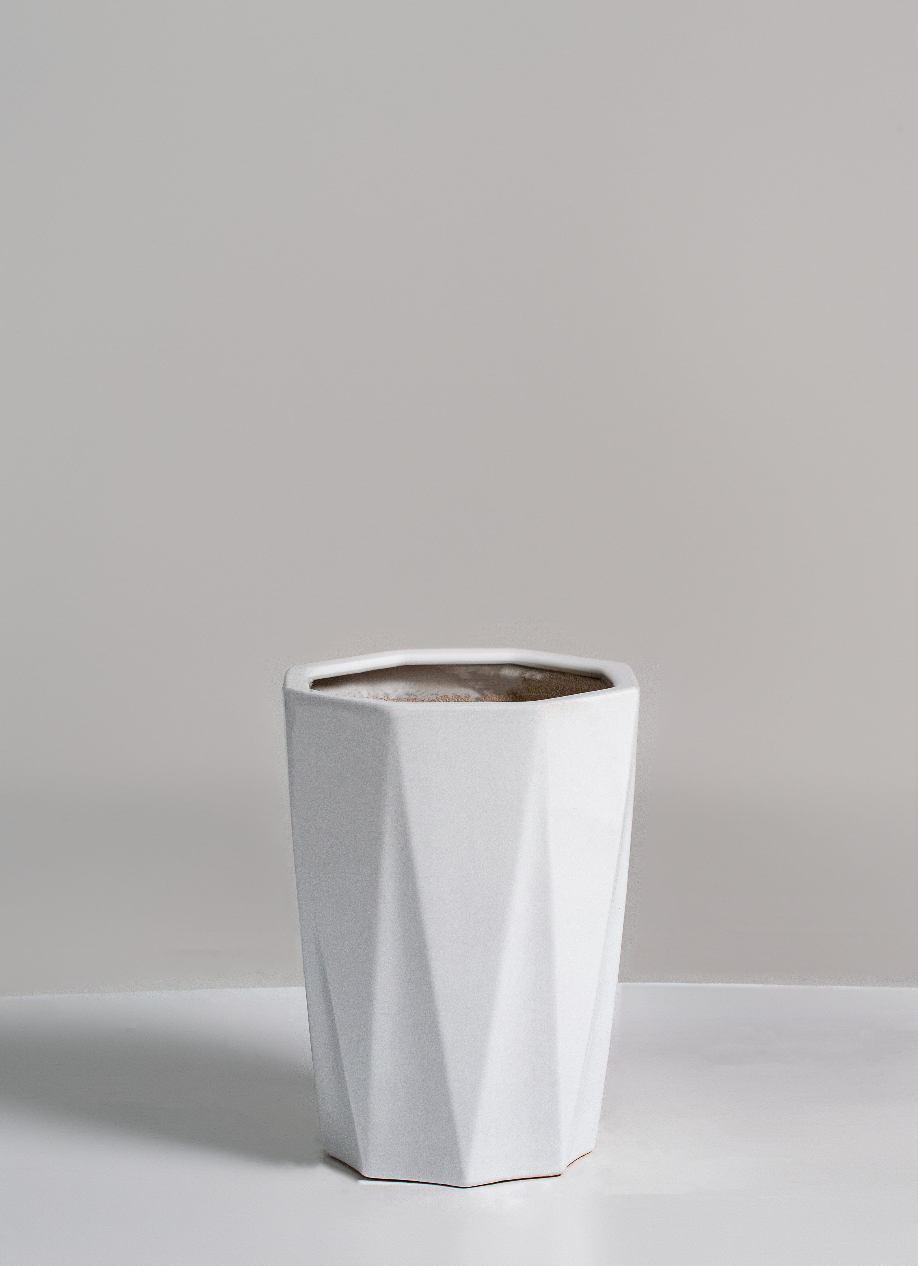 White Geometric Plant Pot (3 Sizes)