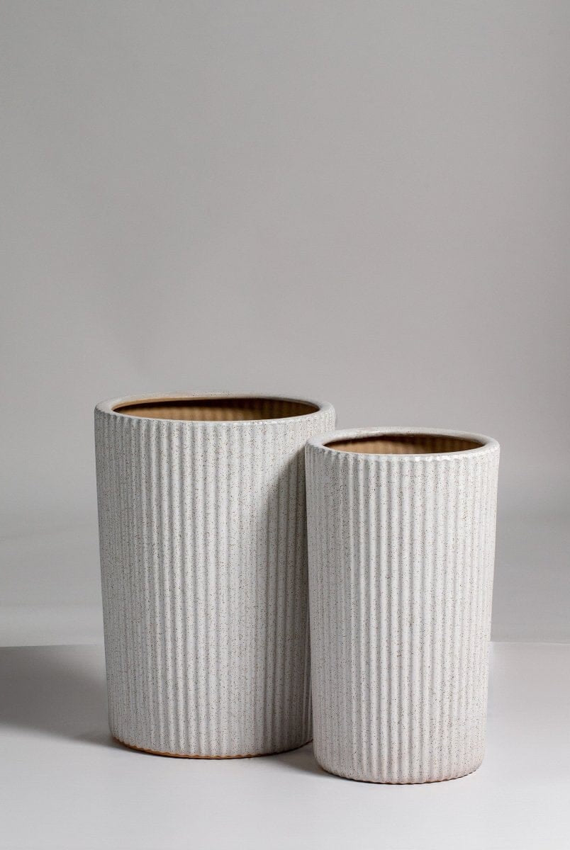 White Sand Patterns Ceramic Pot