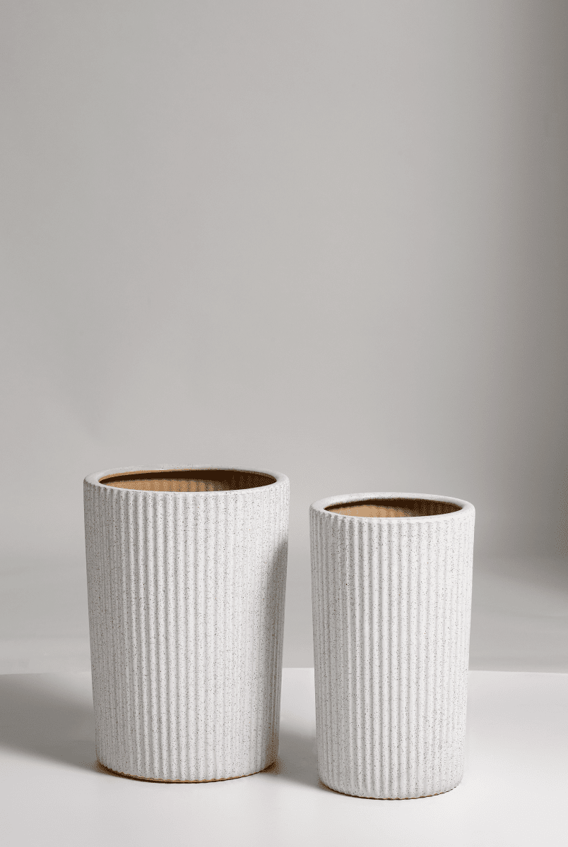 White Sand Patterns Ceramic Pot (3 Sizes Available)