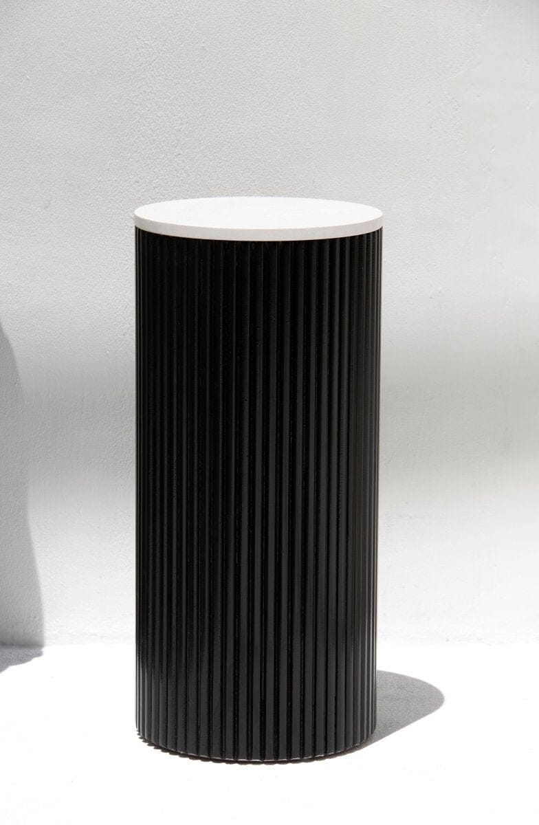 Alora Black Wooden Plinth With Multiple Tops White Quz