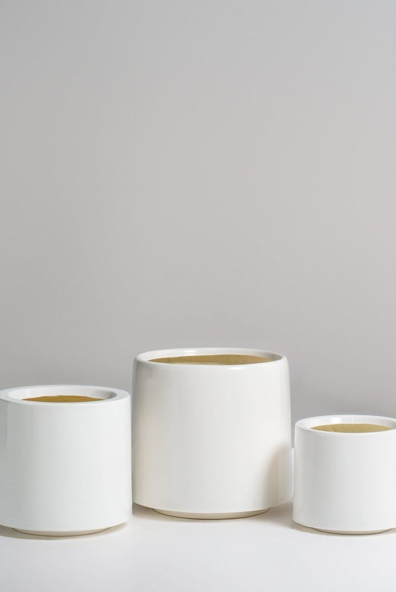 White Fiber Pot (3 Sizes) Homekode