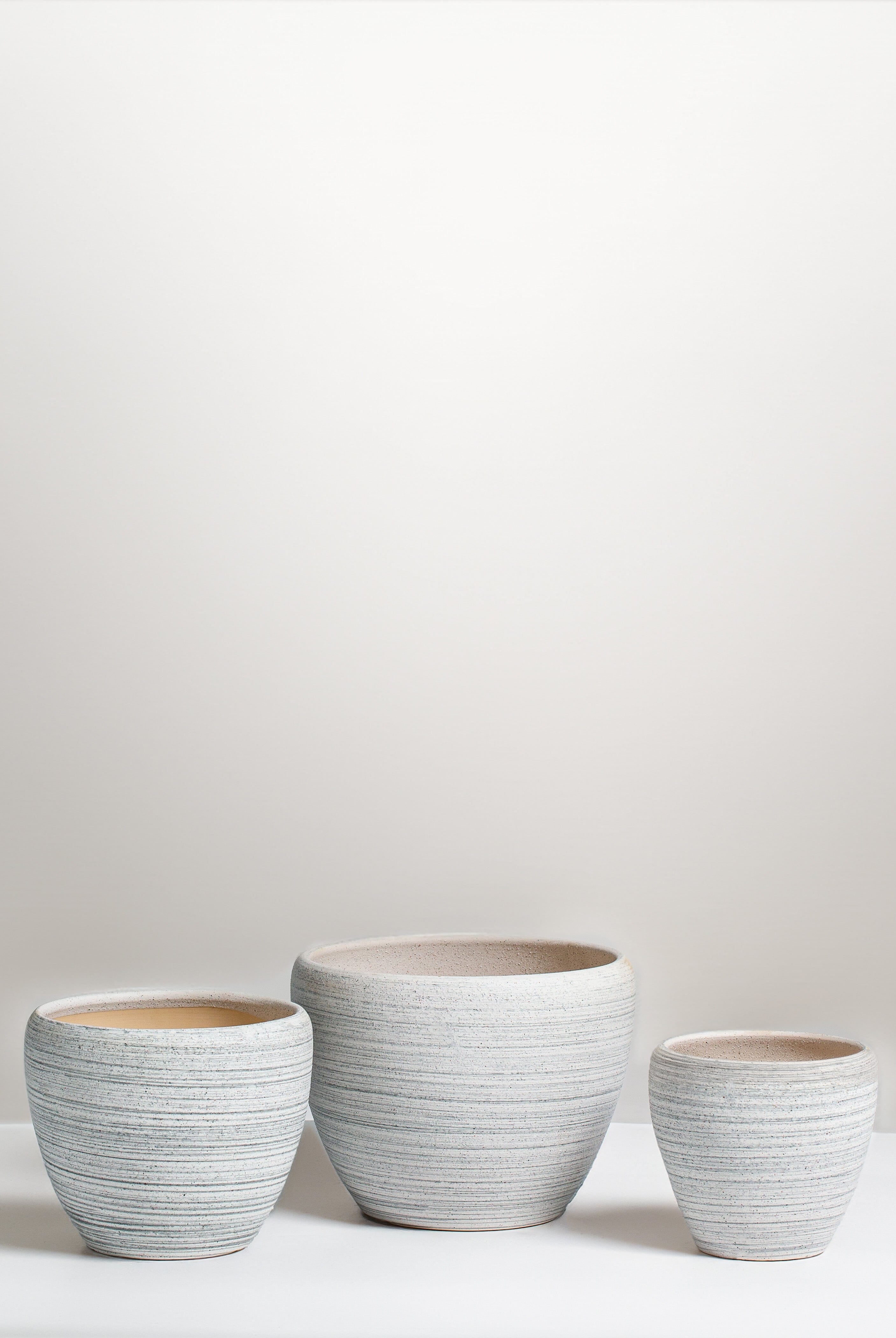 Bluish White Ceramic Plant Pot (3 Sizes Available)