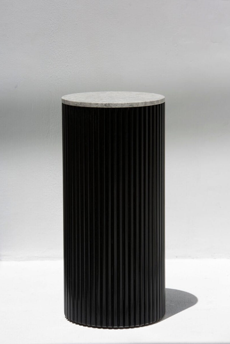 Alora Black Wooden Plinth With Multiple Tops Thundra Gray