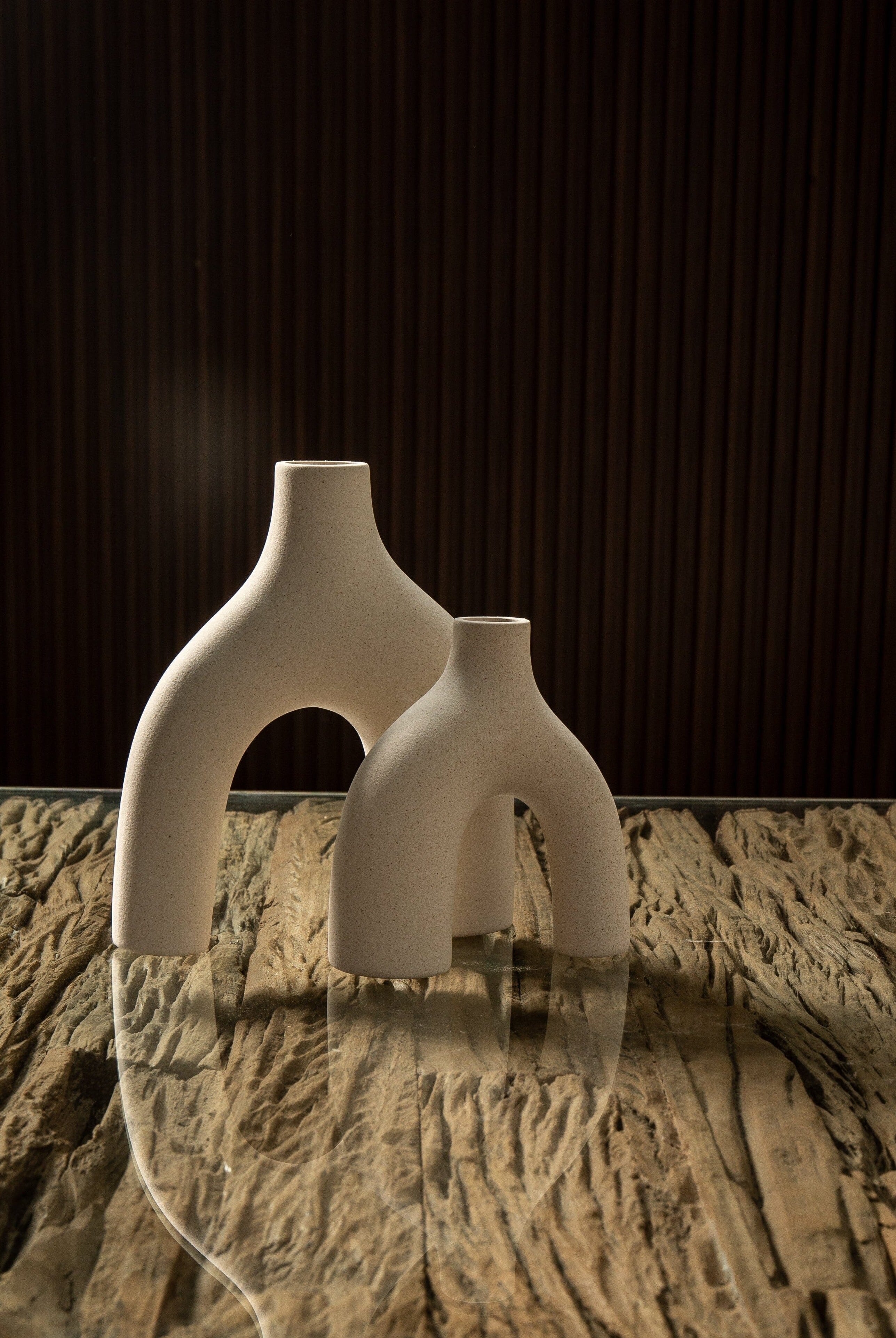 Ceramic Leg Off-White Vases (Set of 2)