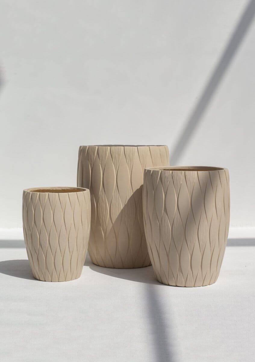 Beige Wave Crest Pot (3 Sizes)