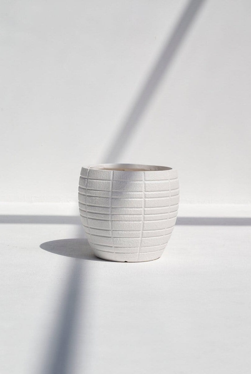 Off-White Grid Texture Pot (3 Sizes)