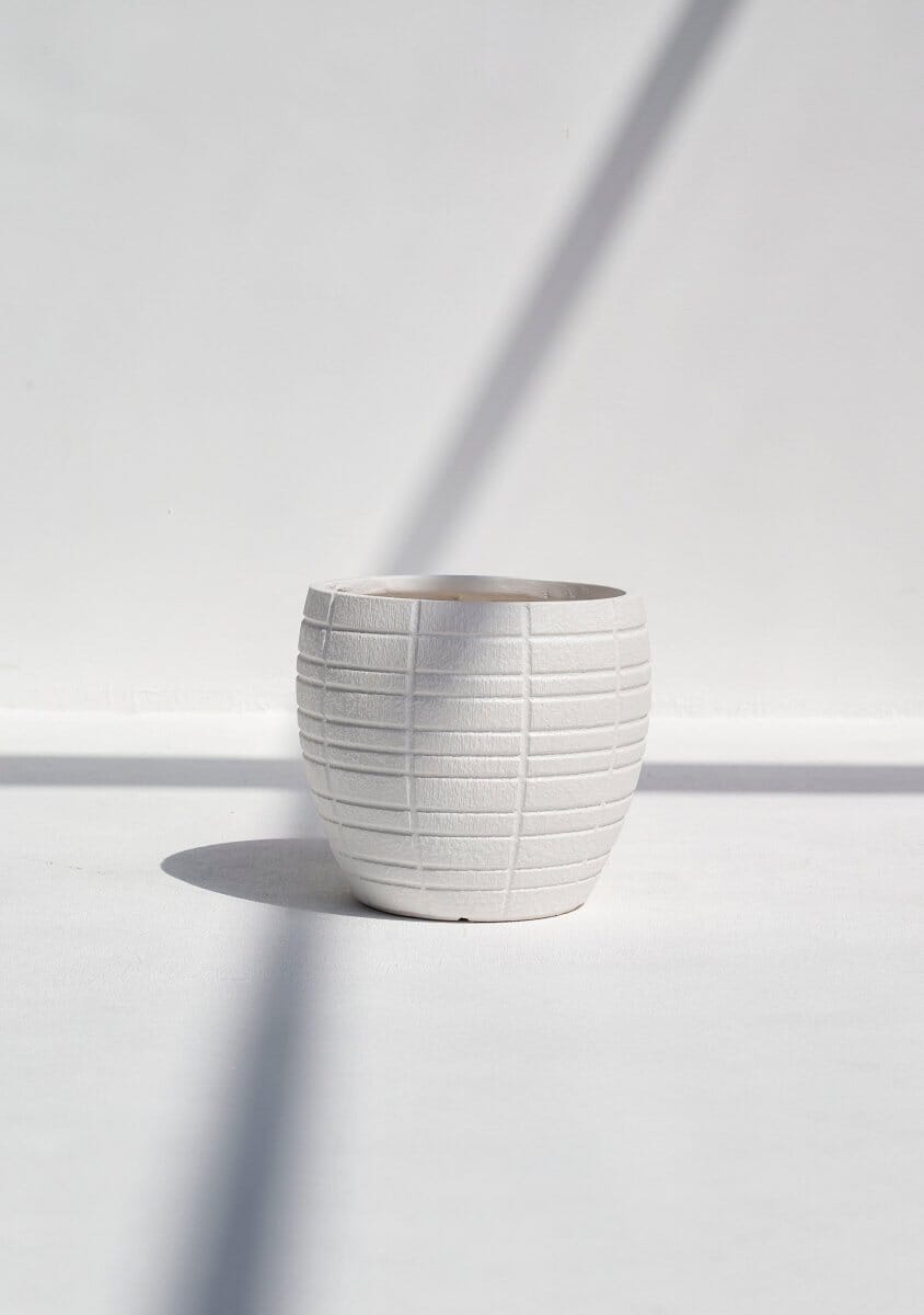 Off-White Grid Texture Pot (3 Sizes)