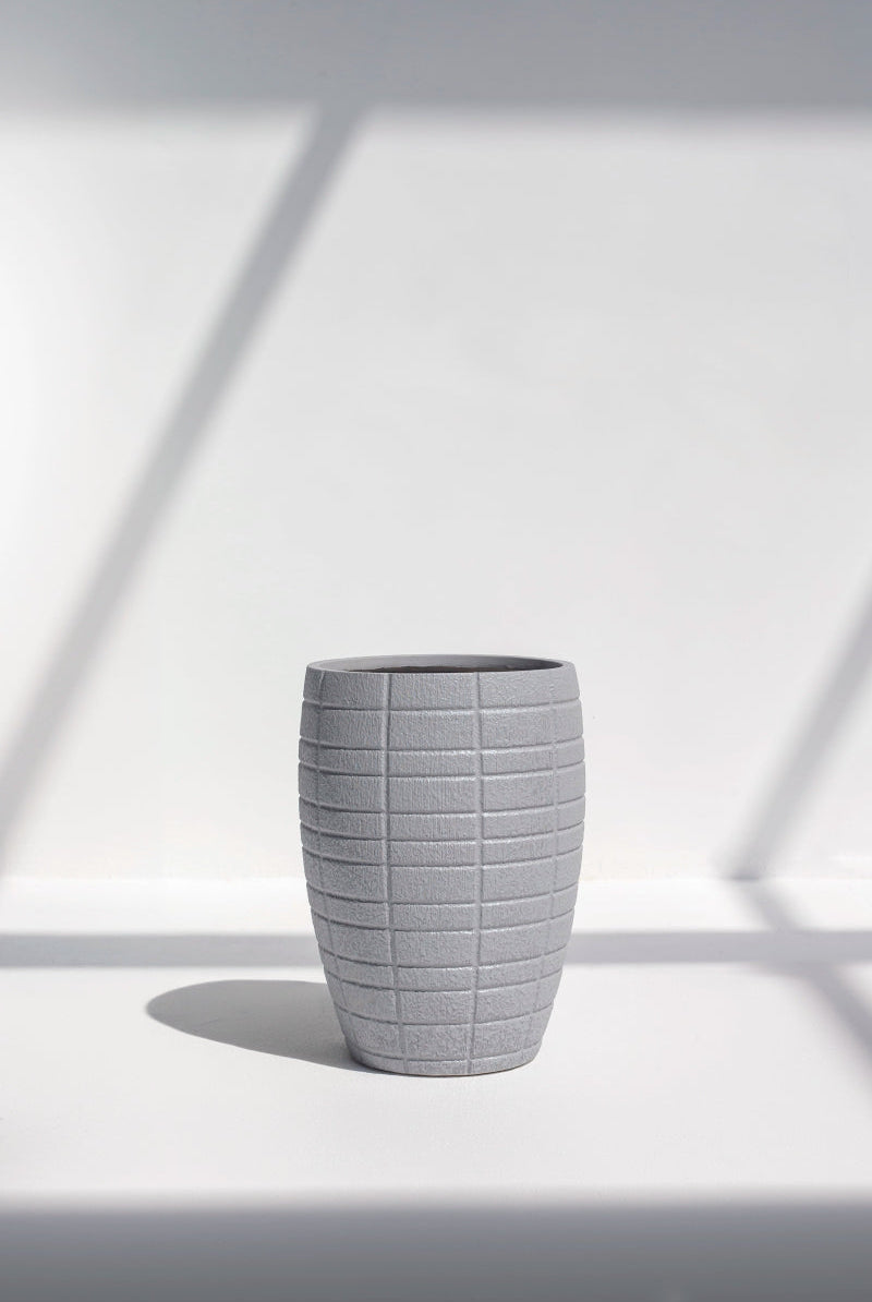 Gray Grid Texture Pot (3 Sizes)