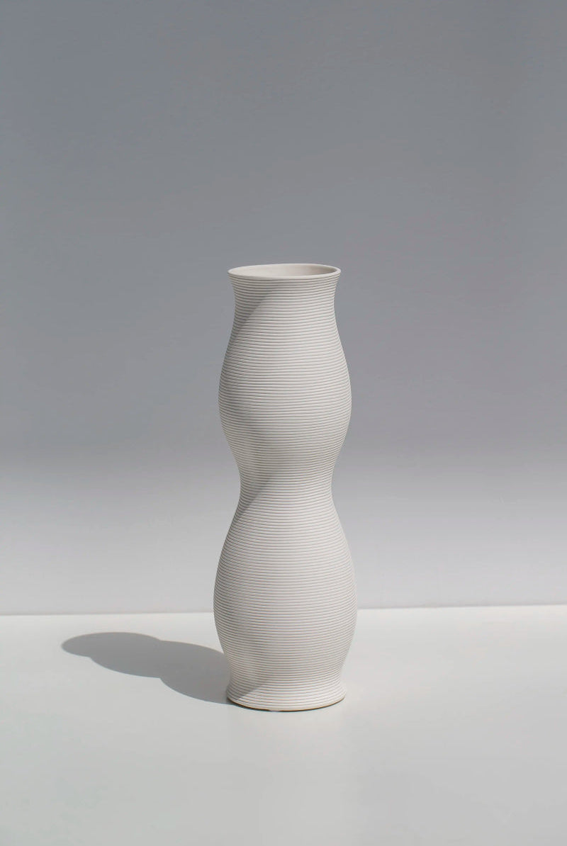 White Graceful Swirl Vase