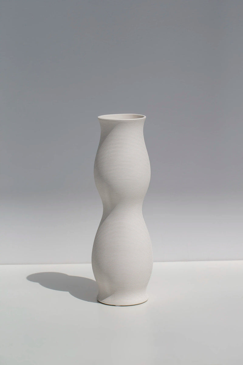 White Graceful Swirl Vase