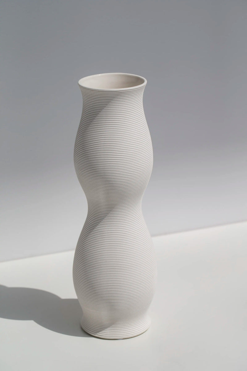 White Graceful Swirl Vase