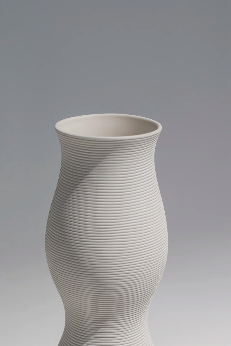 White Graceful Swirl Vase