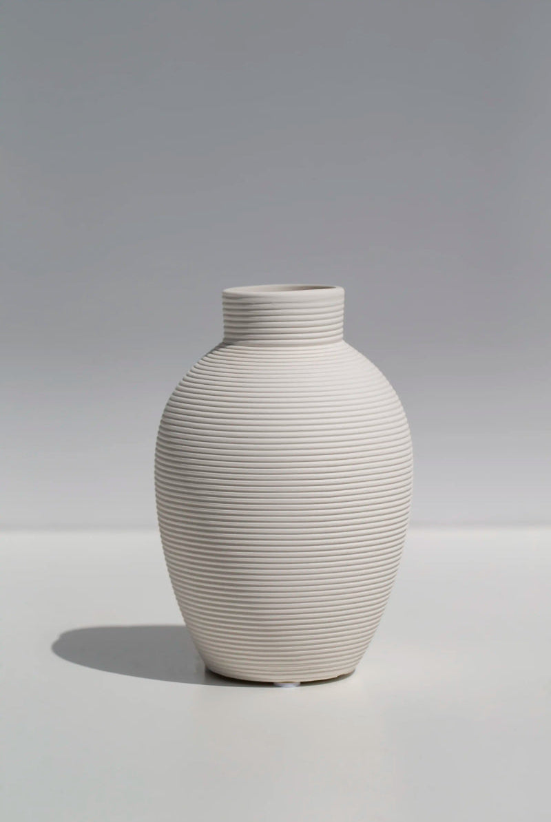 Mini Oval Ceramic Ripple Vase