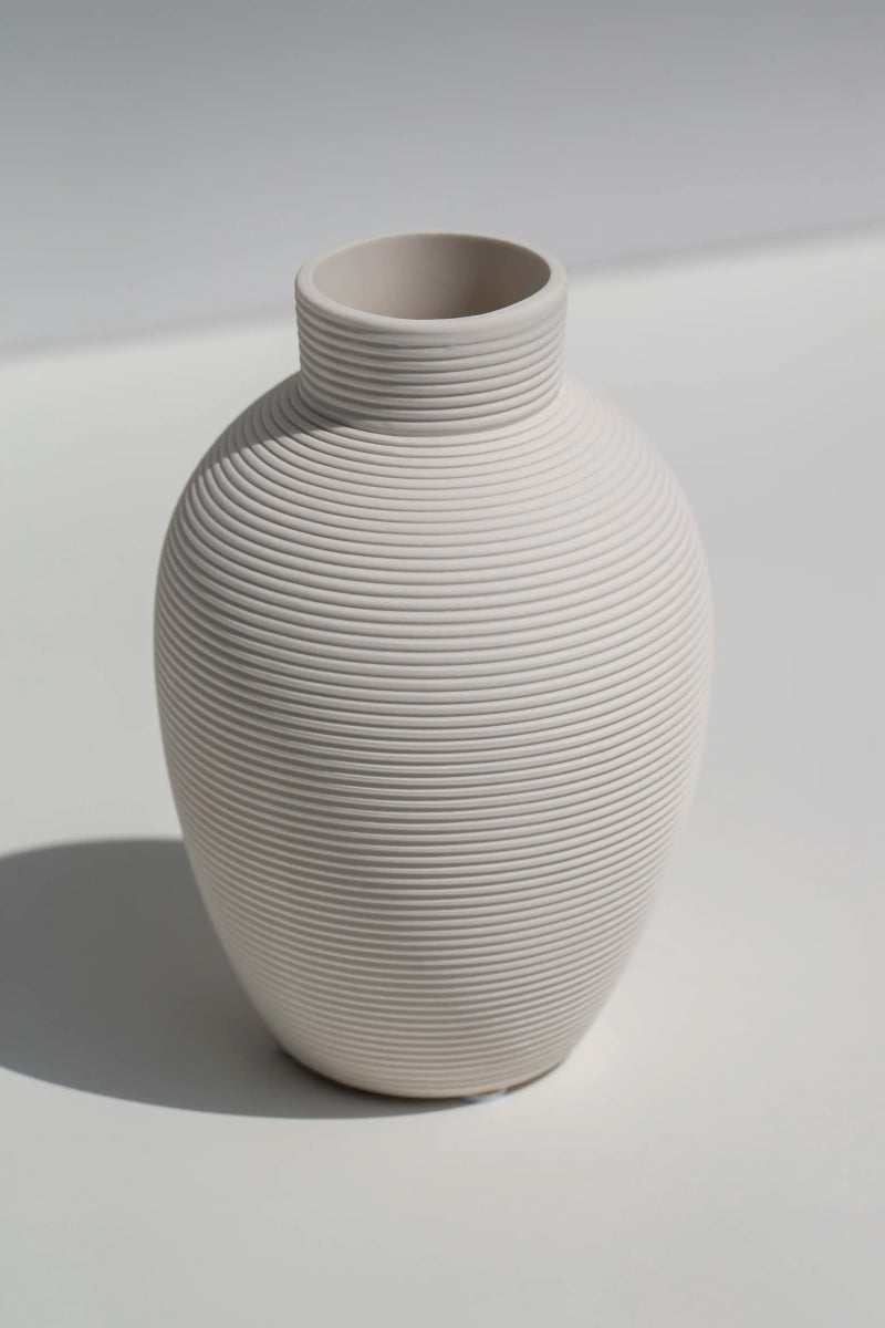 Mini Oval Ceramic Ripple Vase
