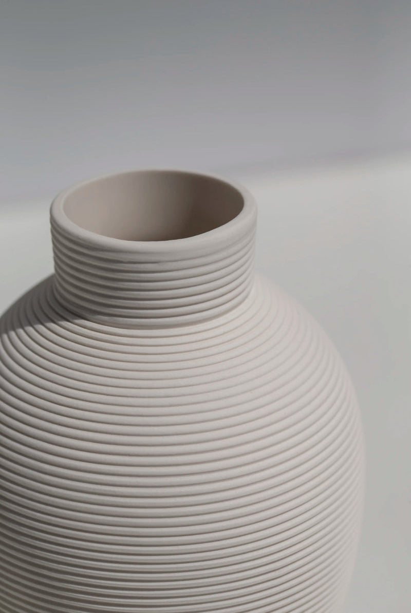 Mini Oval Ceramic Ripple Vase