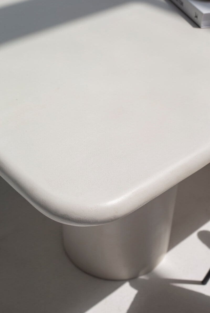 Alara Off White Micro Concrete Dining Table (2 Sizes) Homekode